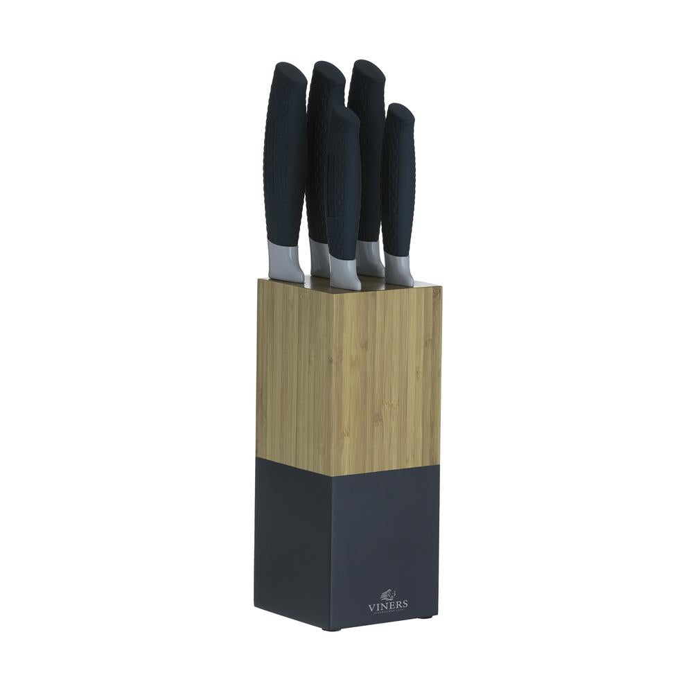 Image - Viners Horizon Indigo 6pc Knife Block Set