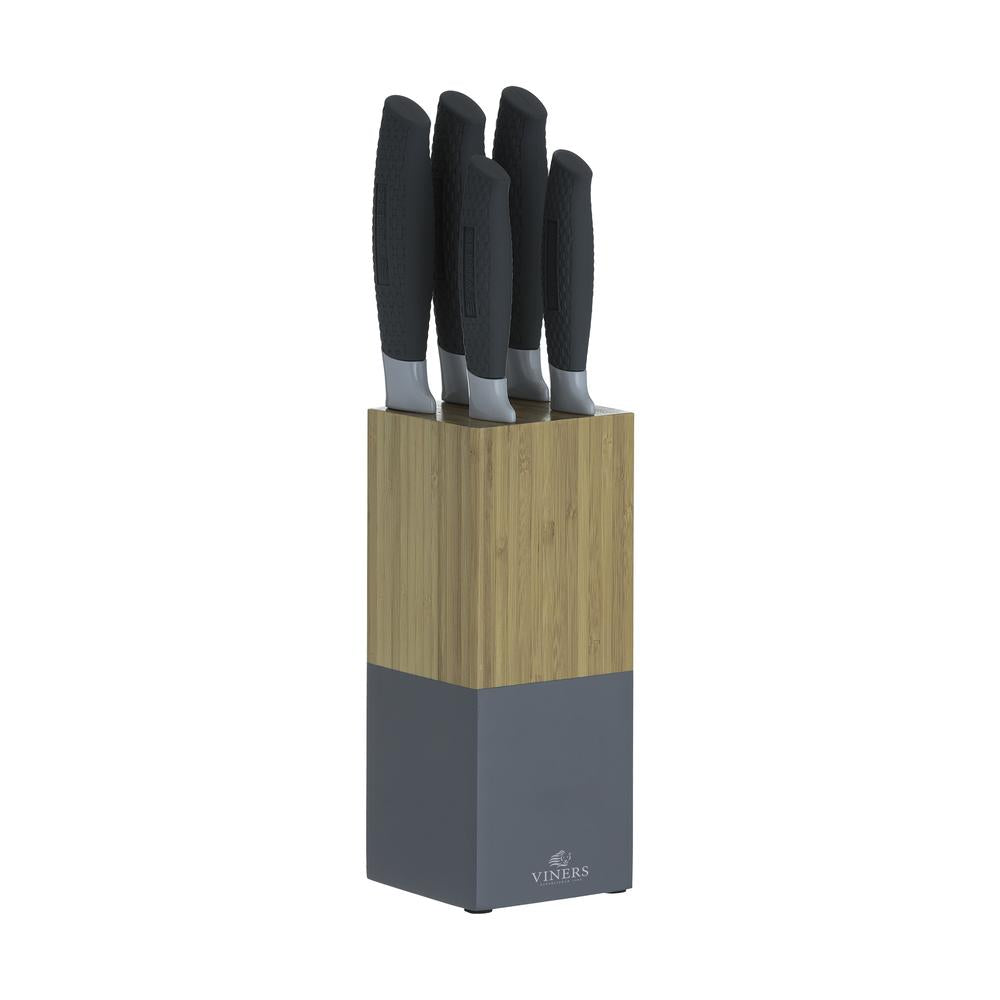 Image - Viners Horizon Knife Block Set, 5pc, Grey