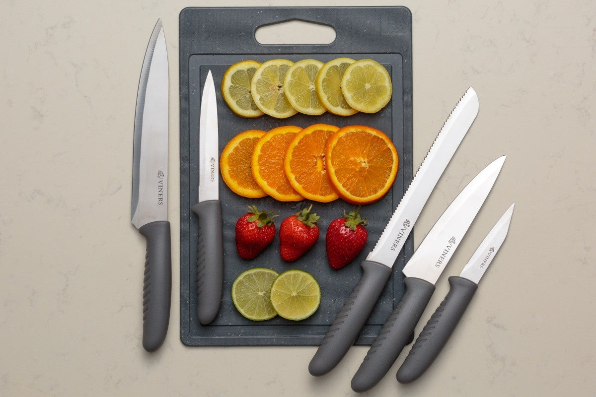 Image - VINERS Speckle 5pc Knife Set with Chopping Board