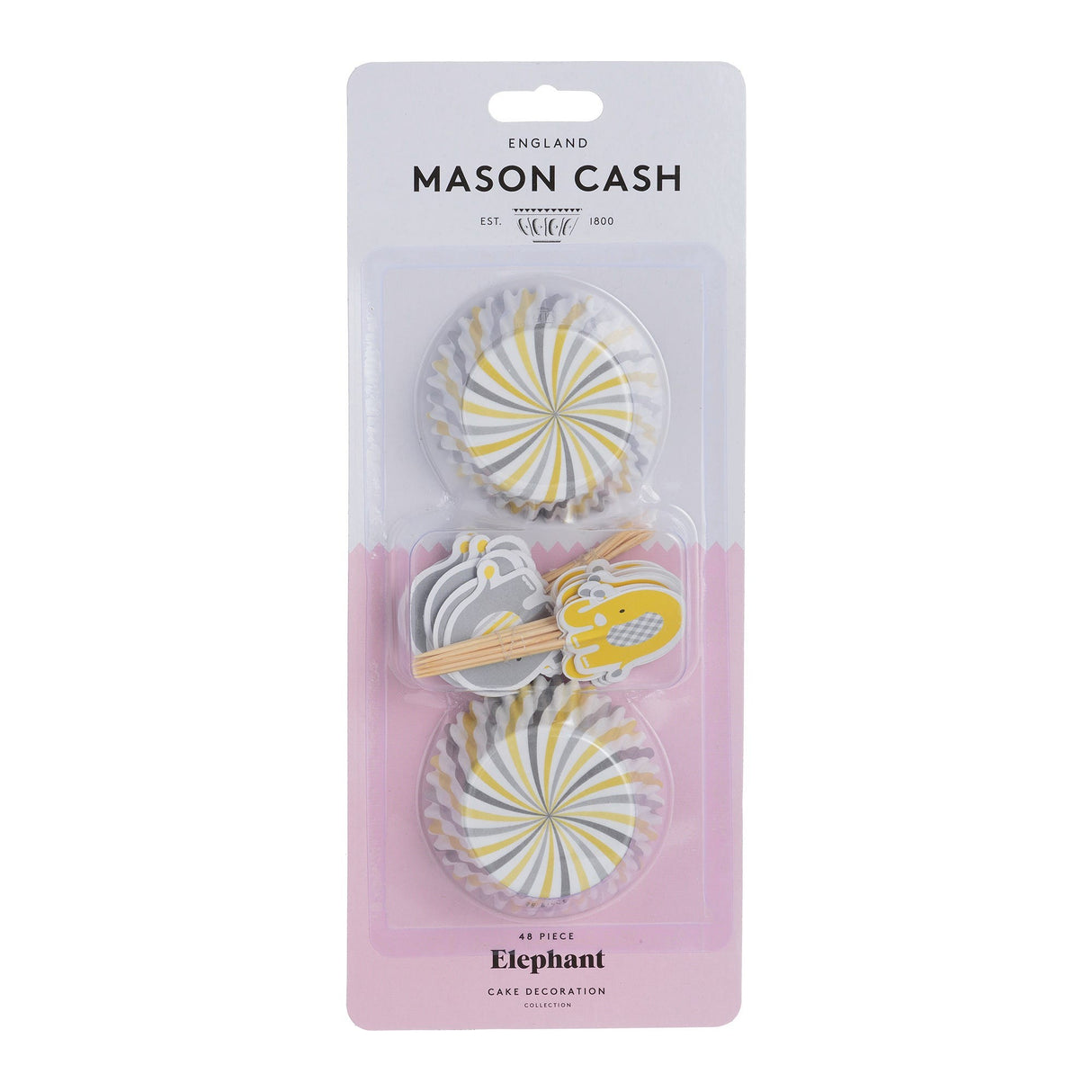 Mason Cash Elephant Cupcake Case & Toppers, 48 Pieces
