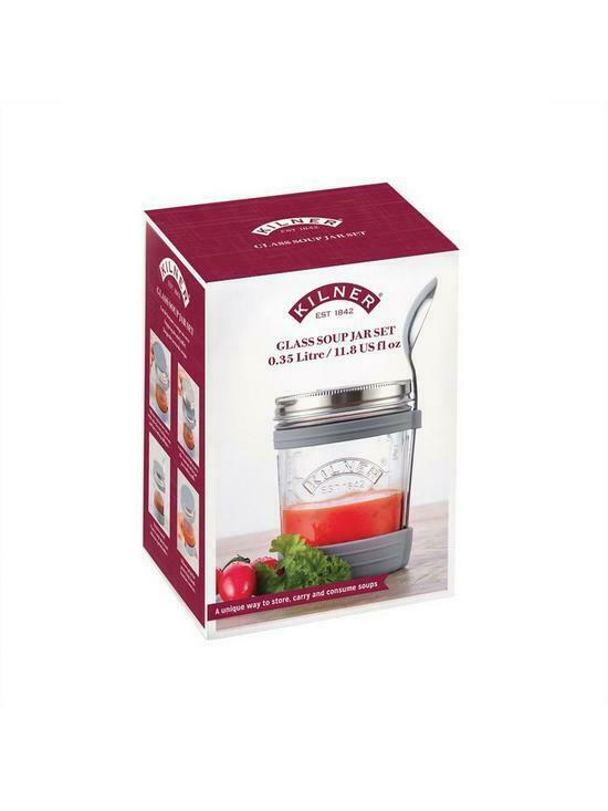 Image - Kilner Soup Jar with Spoon Set, 350ml, Clear