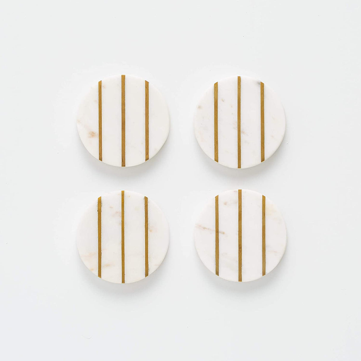 Image - Typhoon Elements Set Of 4 Marble/Brass Round Coasters