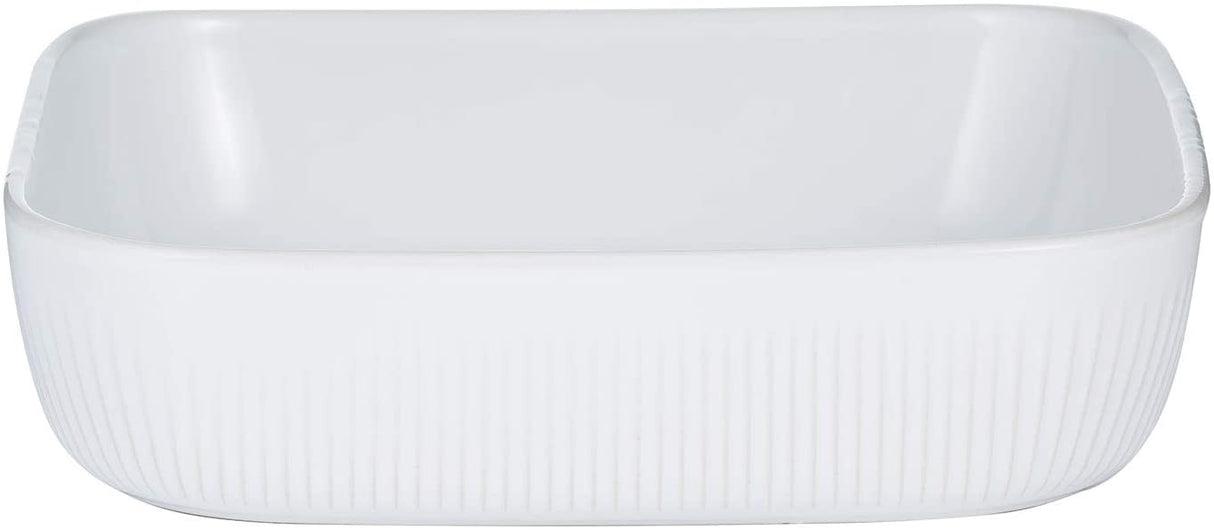Image - Mason Cash Linear Square Dish 24cm White