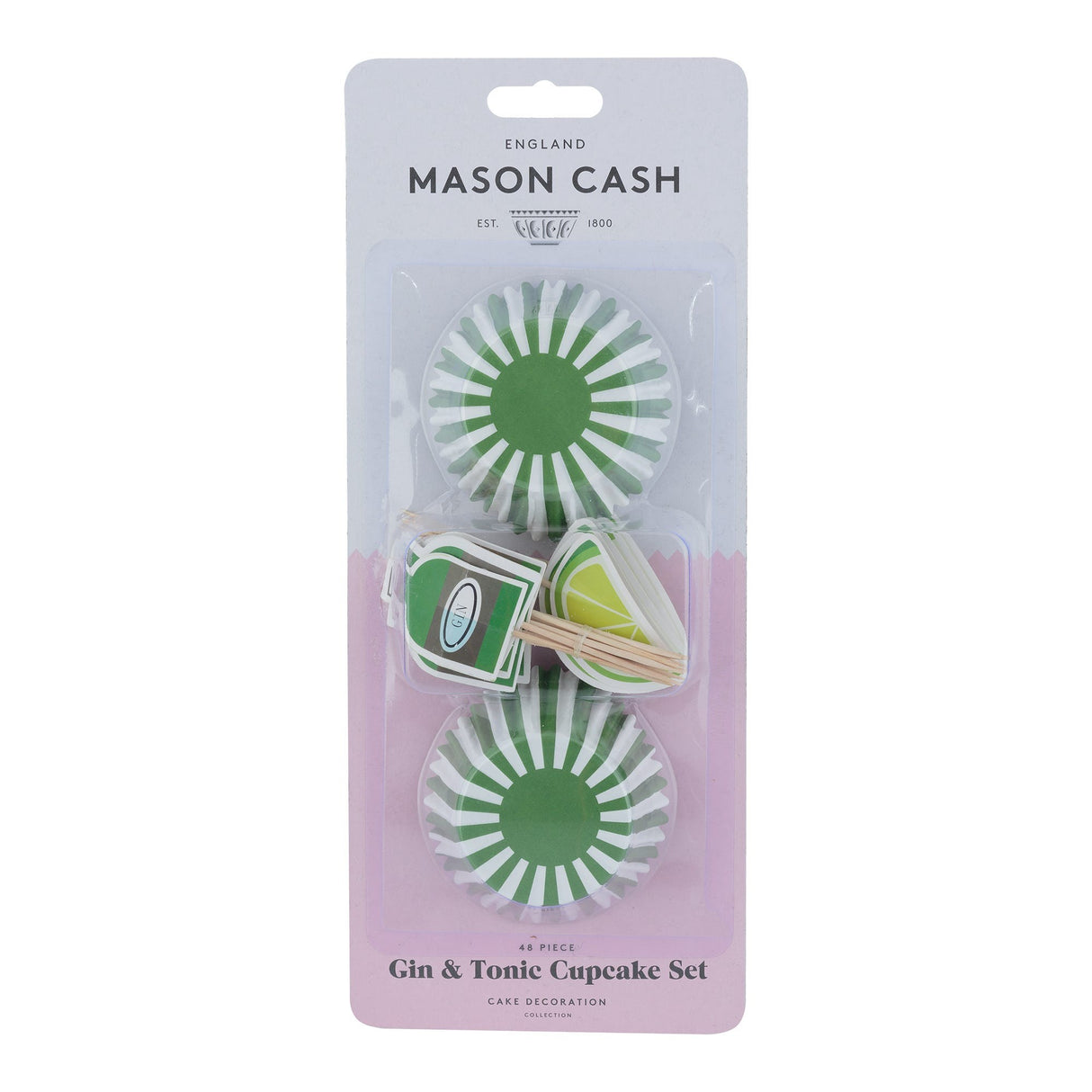 Mason Cash Gin & Tonic Cupcake Case & Toppers, 48 Piece