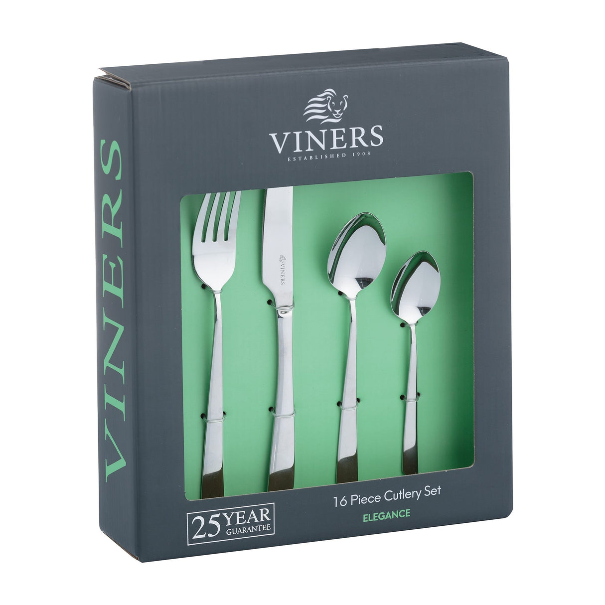 Image - Viners Elegance 18/0 Stainless Steel Cutlery Set, 16pcs, Silver
