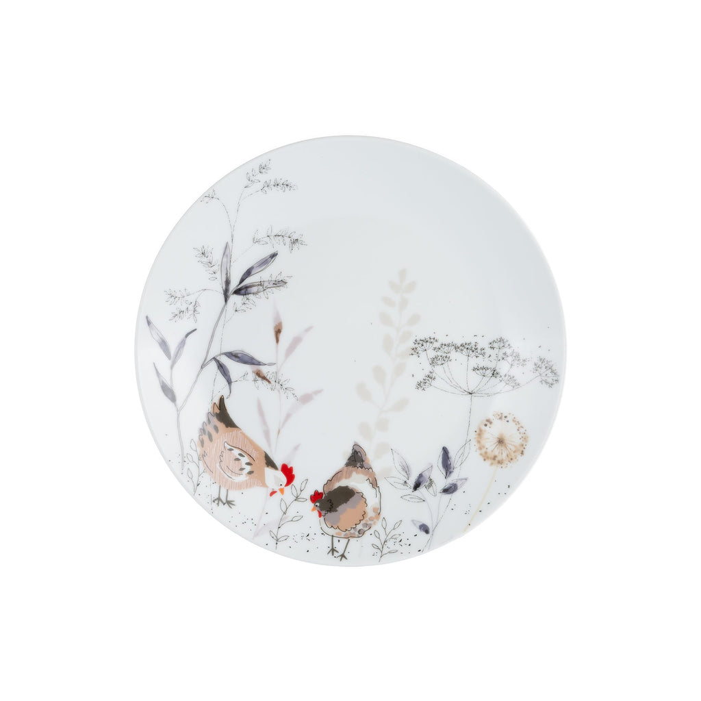 Price & Kensington Country Hens Porcelain Side Plate, 20.5cm, White