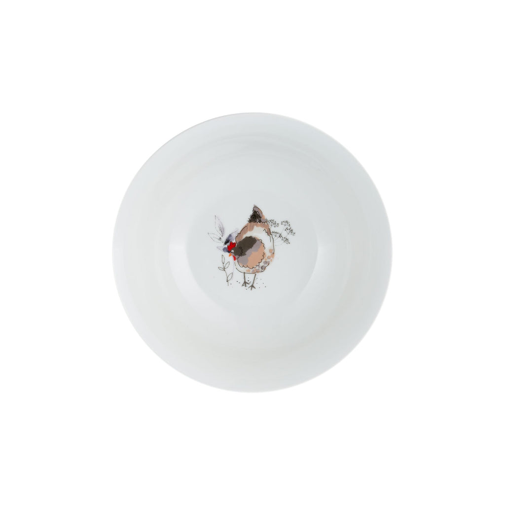 Price & Kensington Country Hens Porcelain Cereal Bowl, 18cm ,White 
