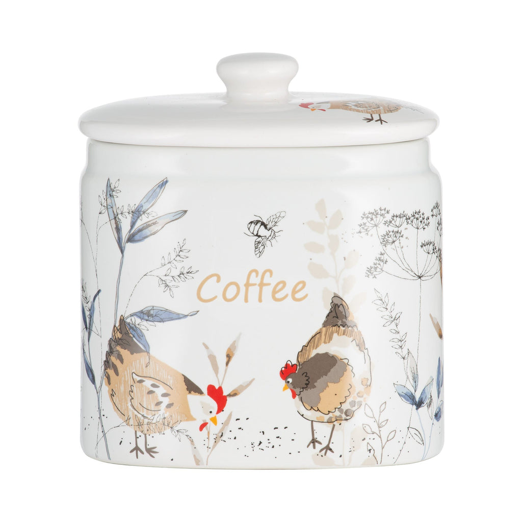 Price & Kensington Country Hens Coffee Storage Jar, White