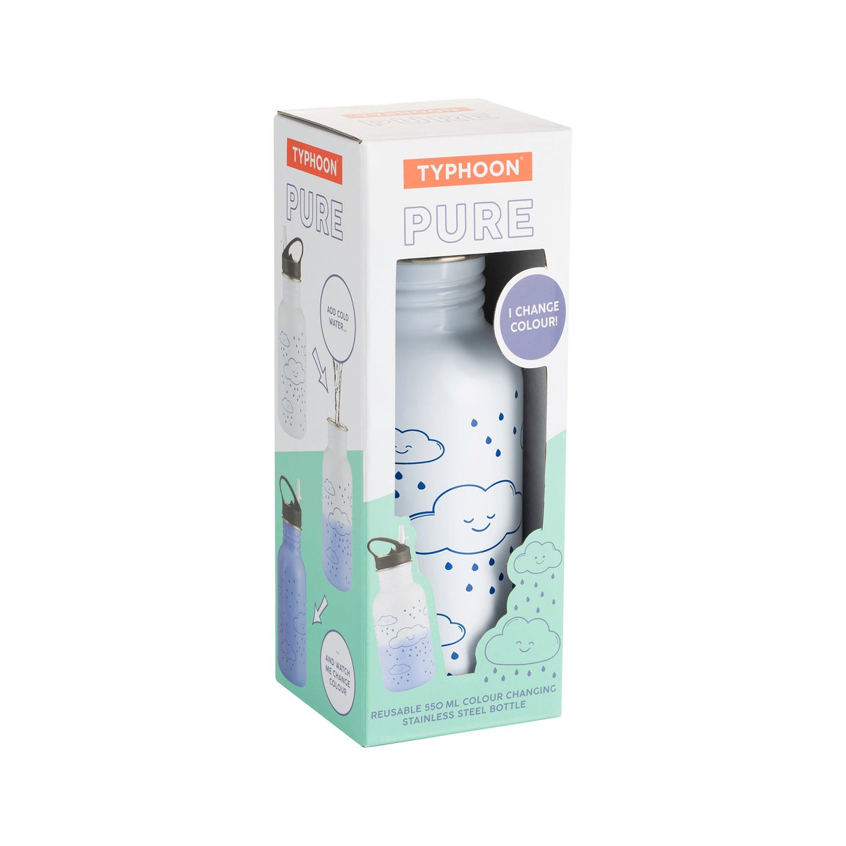 Typhoon Pure Kids Colour Change Cloud Bottle, 550ml