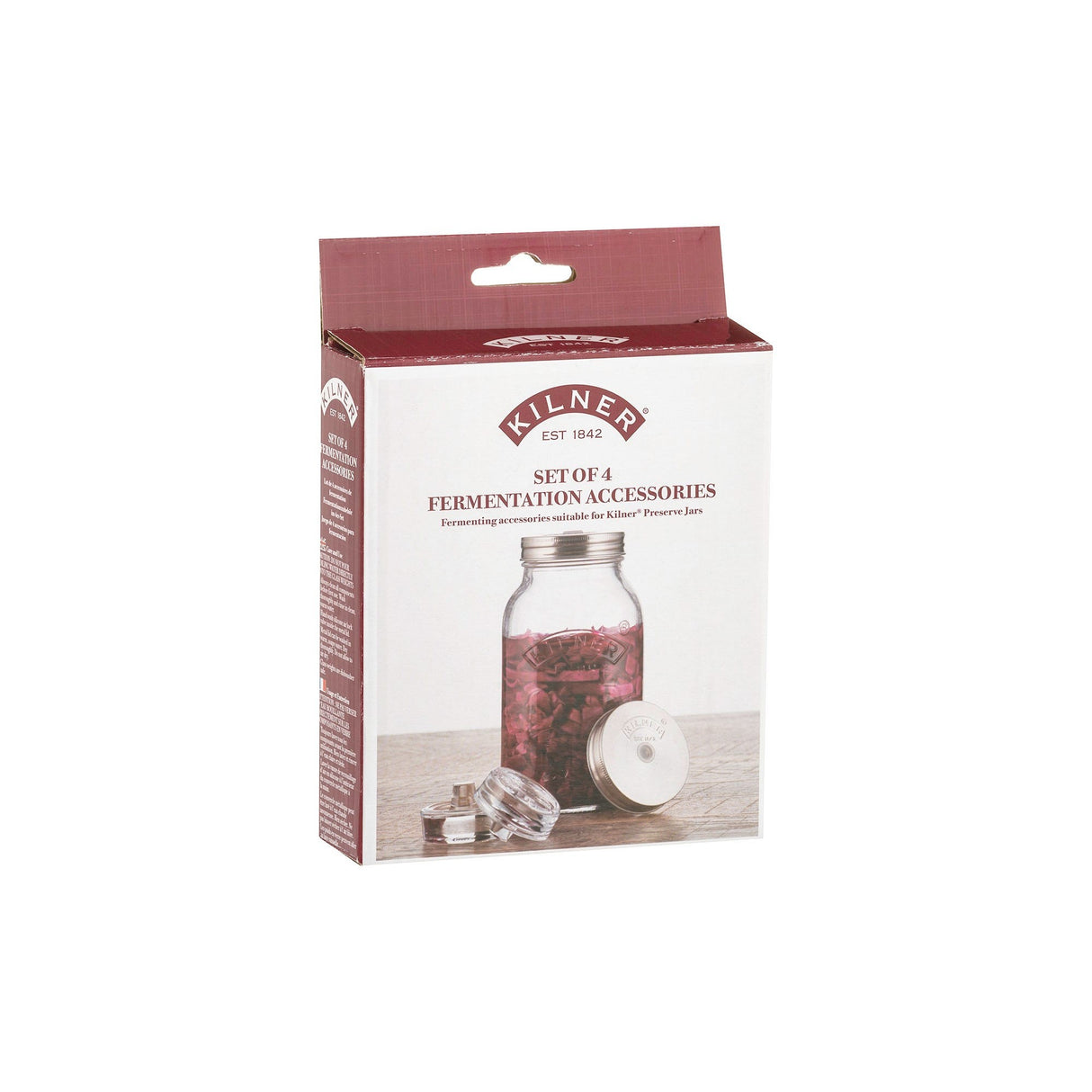 Image - Kilner Set Of 4 Fermenting Accessories, Clear/Silver