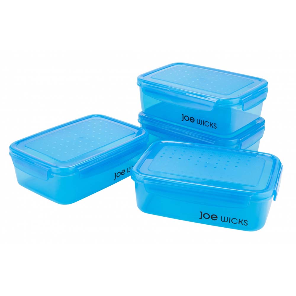 Joe Wicks 4 Piece Nesting Food Containers, 1400ml, Blue