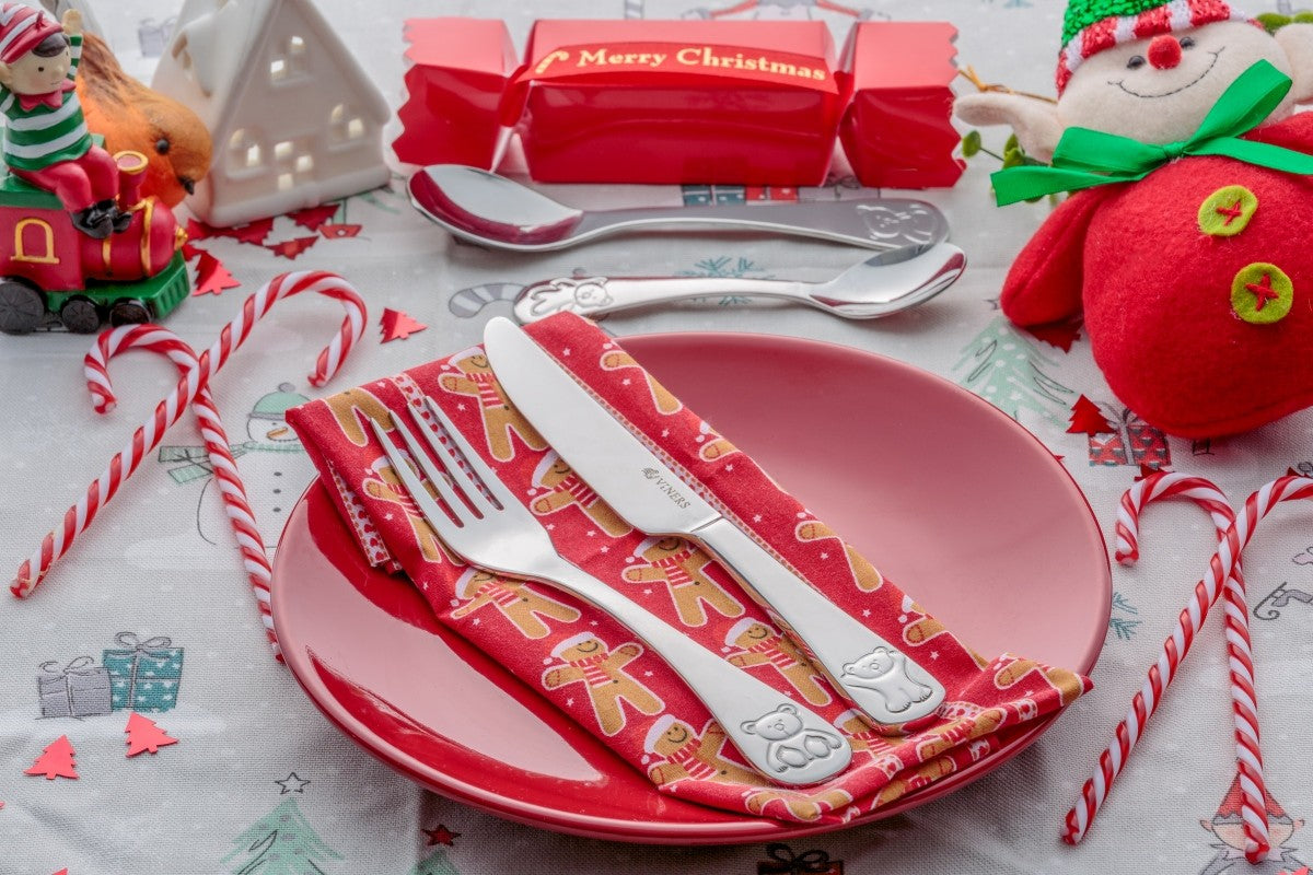 Image - Viners Bertie Bear 4 Piece Kids Stainless Steel Cutlery Set