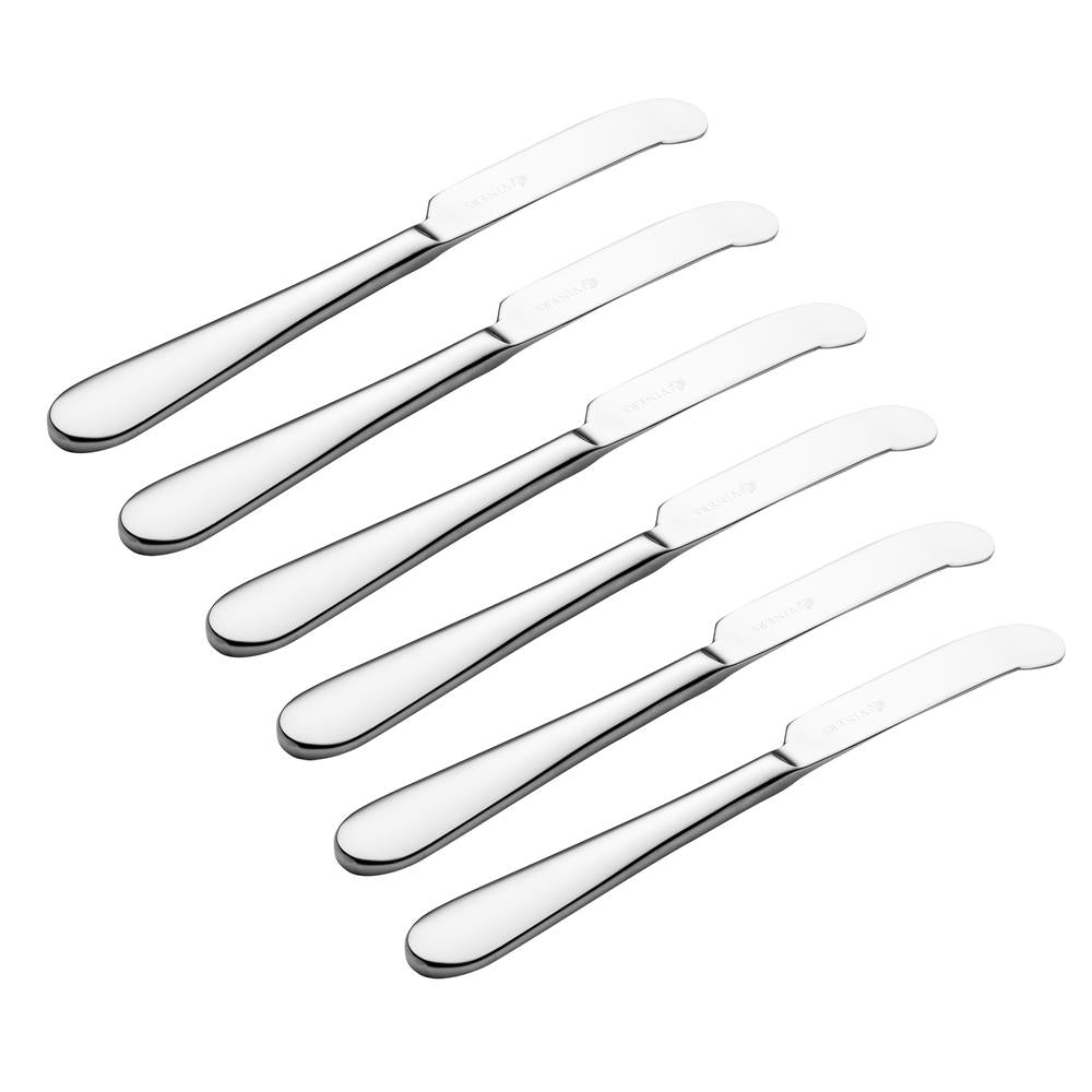 Image - Viners 18/0 Stainless Steel Butter Knives Set, 18cm, 6pcs, Silver