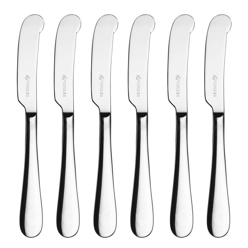 Image - Viners 18/0 Stainless Steel Butter Knives Set, 18cm, 6pcs, Silver