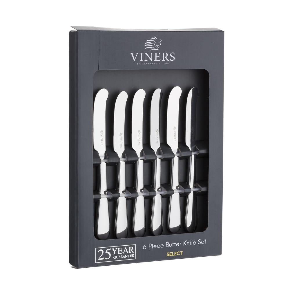 Image - Viners 18/0 Stainless Steel Butter Knives Set, 18cm, 6pcs, Silver