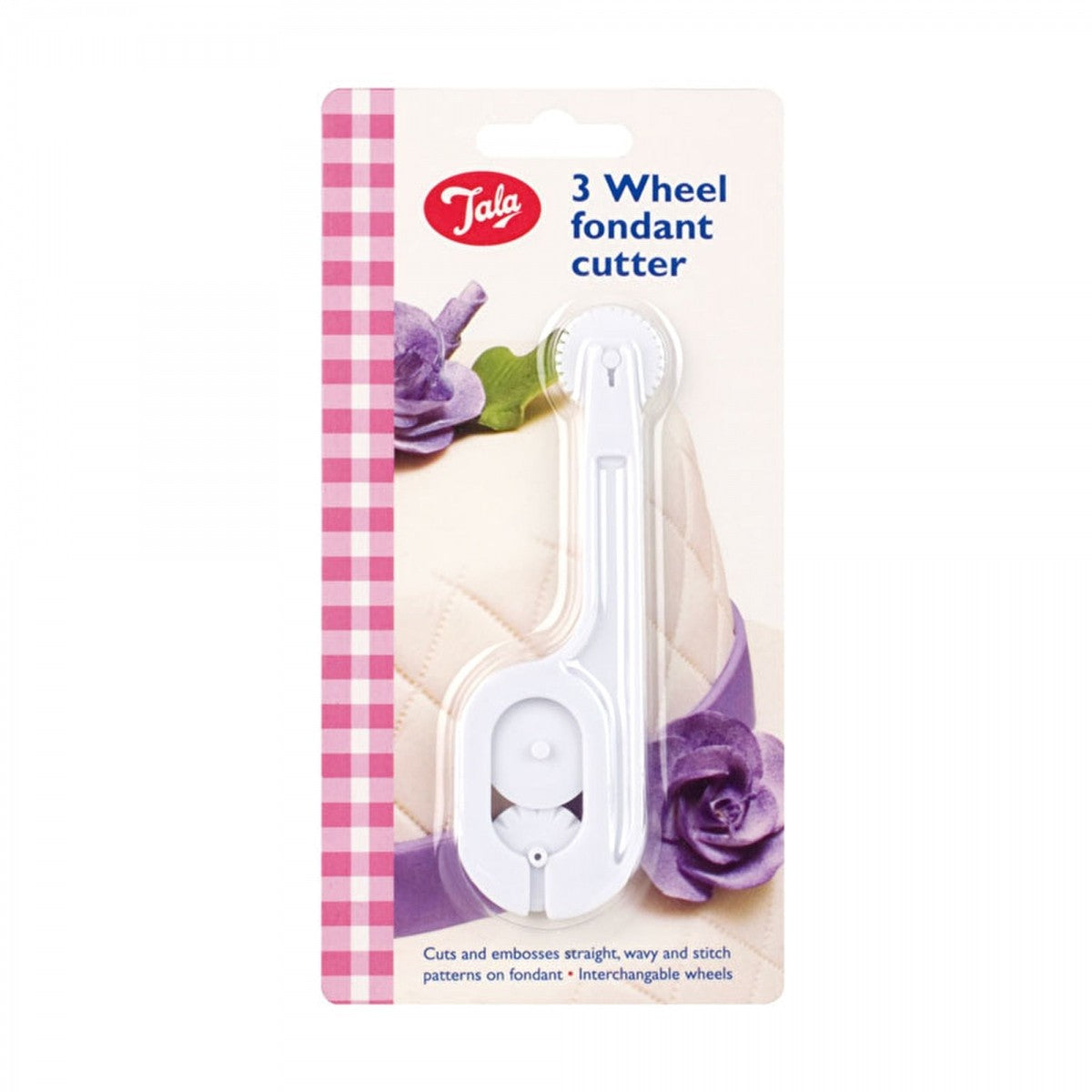 Image - Tala 3 Wheel Fondant Cutter, White