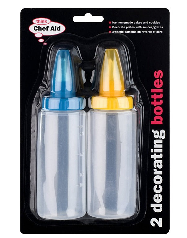 Image - Chef Aid Decorating Bottles, Set of 2, Blue and Yellow