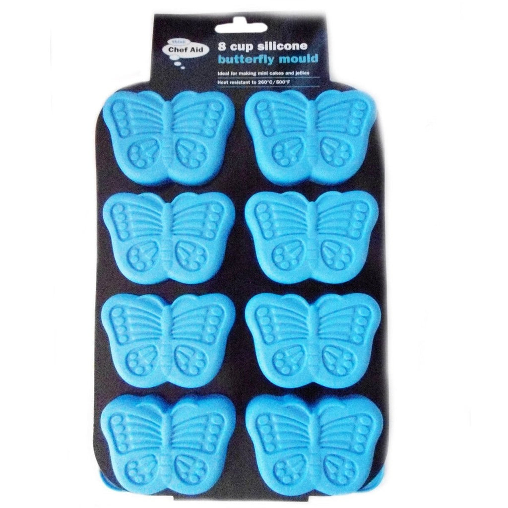 Image - Chef Aid 8 Cup Silicone Butterfly Mould, Blue
