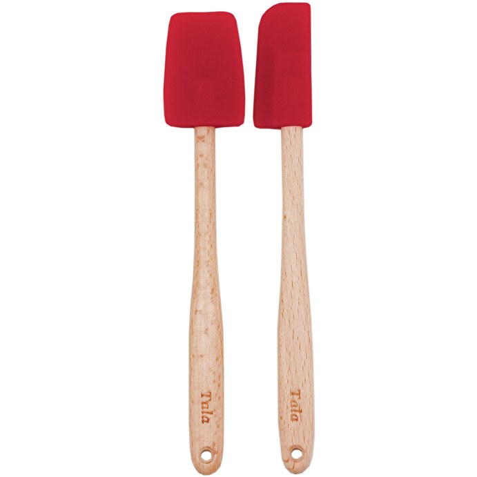 Image - Tala Silicone Headed Spatulas with Wooden Handles, Set of 2