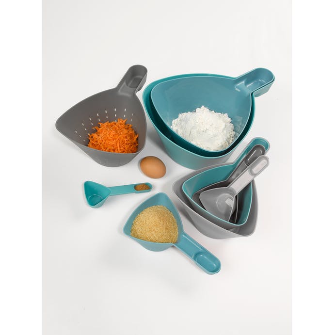 Image - George East Contain 9 piece Mixing and Measuring Set, Aqua and Grey