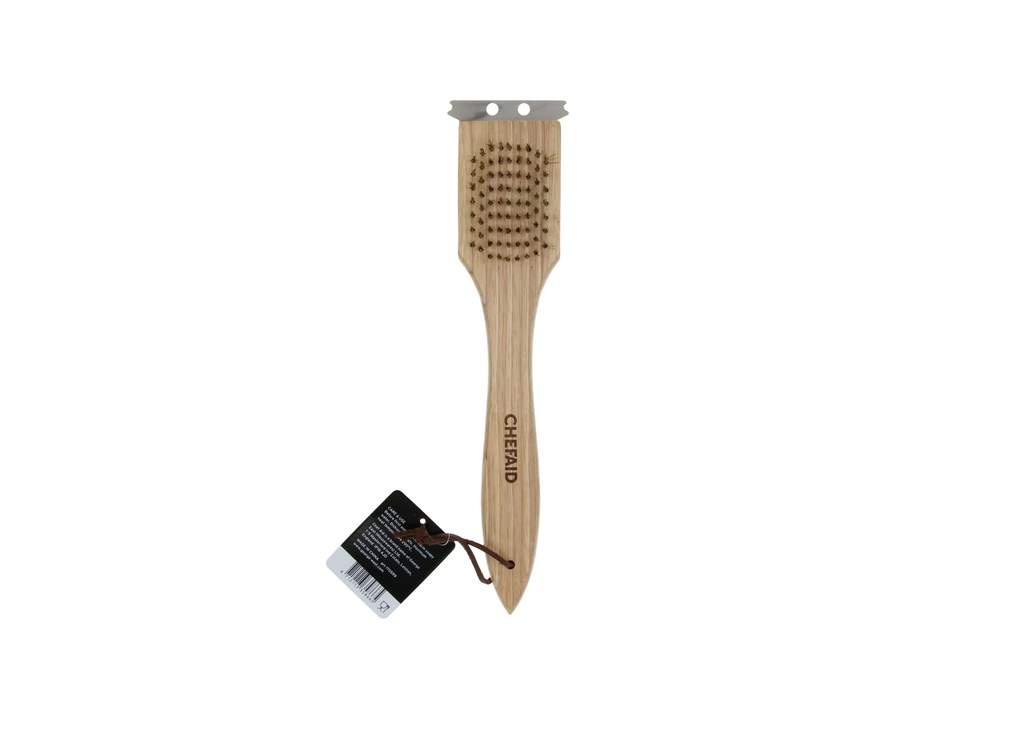 Image - Chef Aid Bbq Wood Brush 2 In 1, Brown
