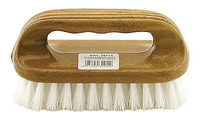 Image - Elliott Plastic Scrubbing Brush with Wood Effect Handle, Brown