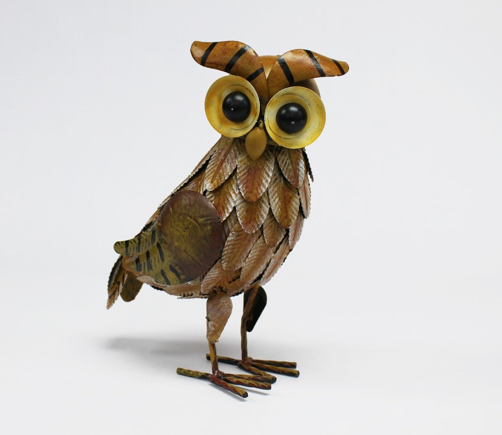 Image - Craftsman Metal Garden Owl Ornament, Brown