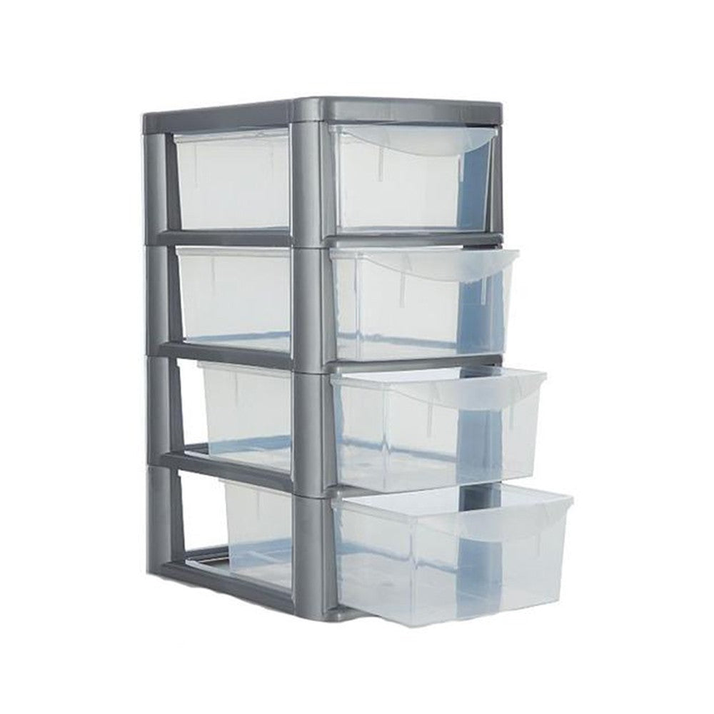 Image - Thumbs Up 4 Drawer Tower, Small, Silver