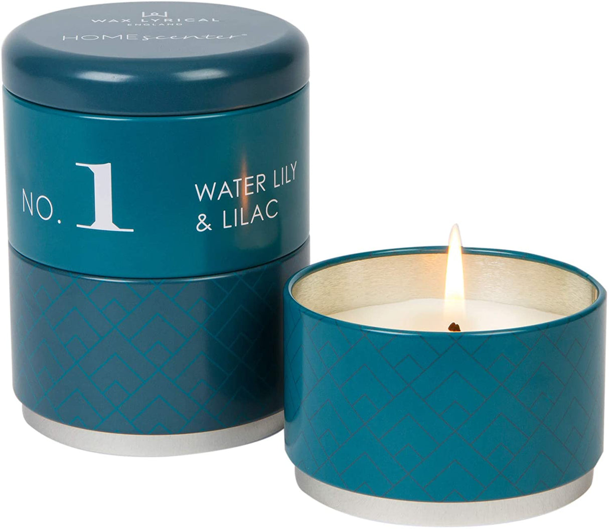 Image - Wax Lyrical HomeScenter Water Lily & Lilac Set Of 3 Stacking Tin Candles