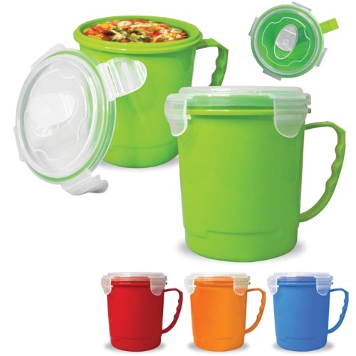 Image - Pendeford Heat & Eat Soup Mug with Lid, 0.7L, Assorted