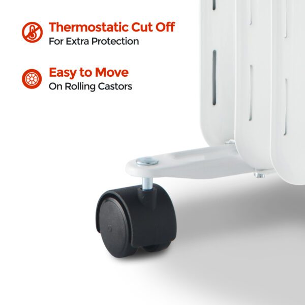 Image - Igenix Oil Filled Radiator, 1.5kW/1500W, Overheat Protection, White