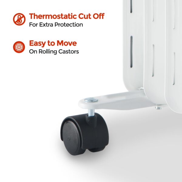 Image - Igenix Digital Oil Filled Radiator, 2kW/2000W, Overheat Protection, White
