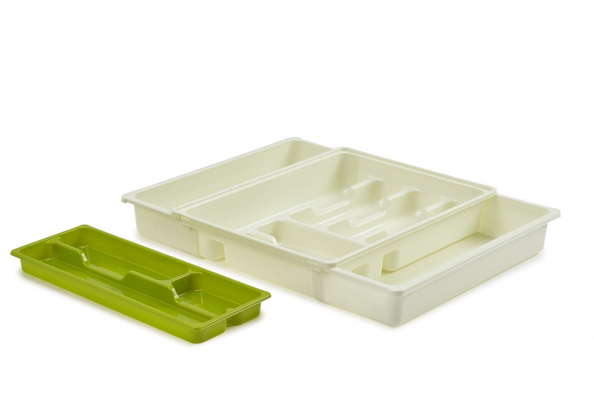 Image - Whitefurze Adjustable Drawer Organizer, Cream, 52cm