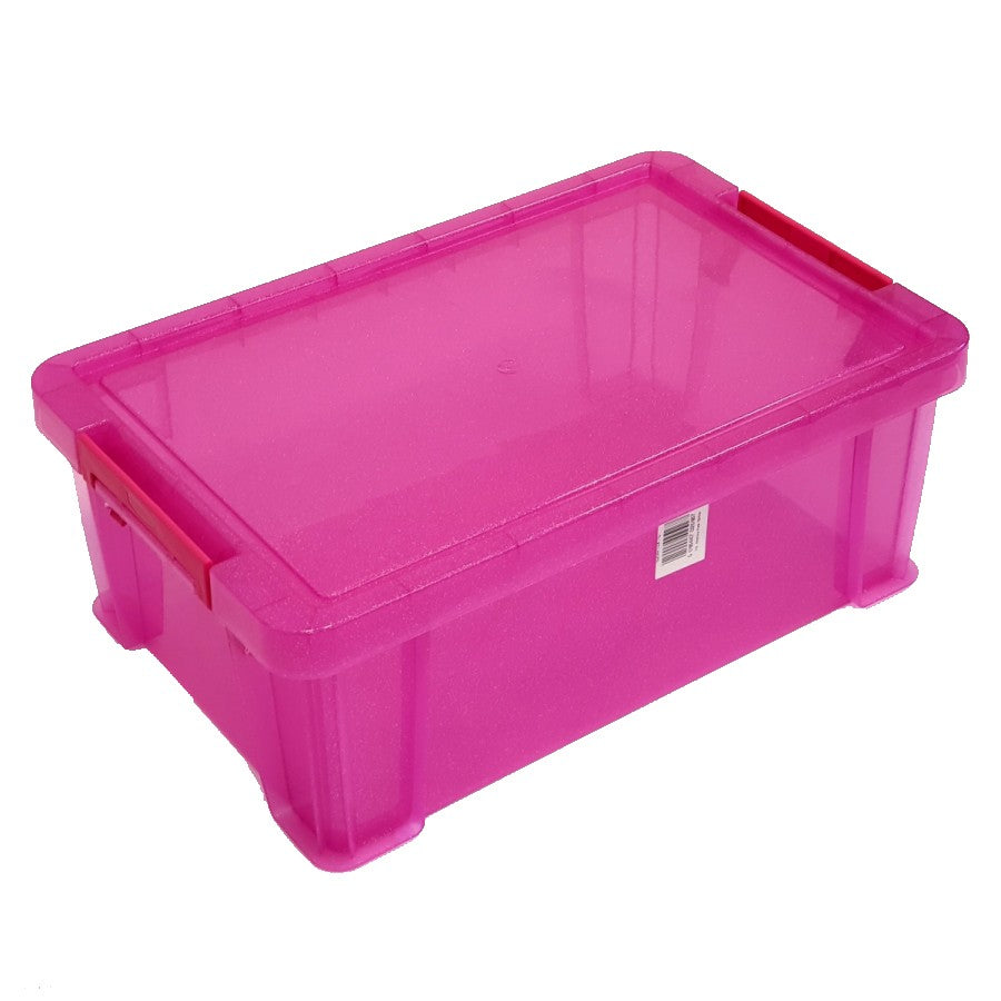Image - Whitefurze Allstore Storage Box, 10L, Pink Glitter