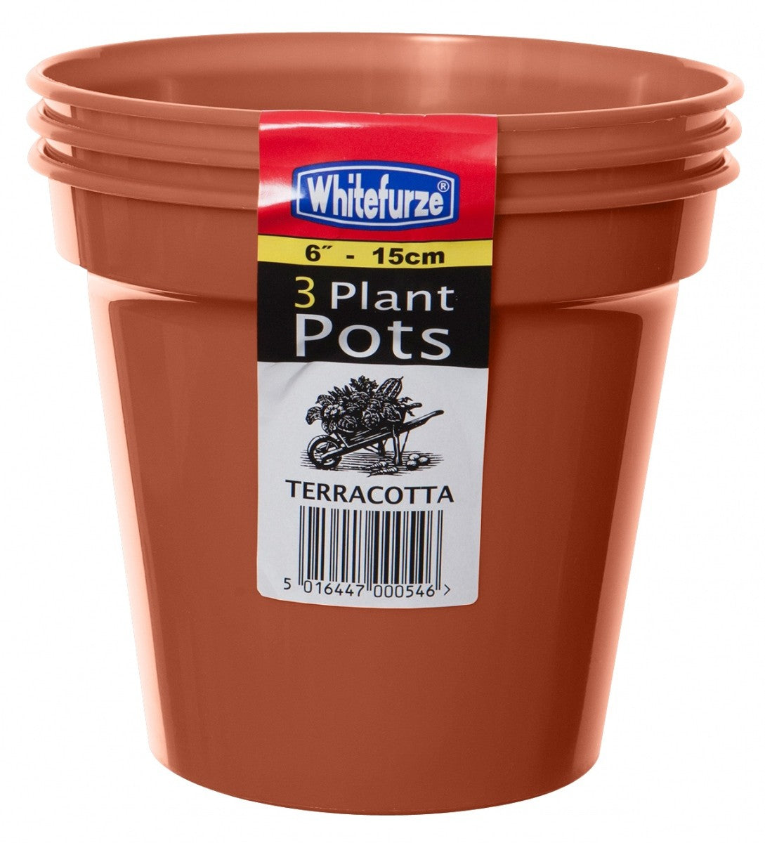 Image - Whitefurze Basic Garden Pot, Set of 3, 15cm,Terracotta