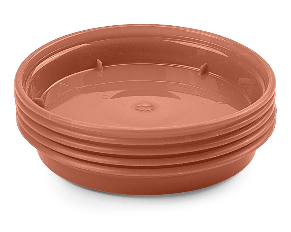 Image - Whitefurze Basic Garden Plant Pot Saucer, 10cm, Set of 5, Terracotta