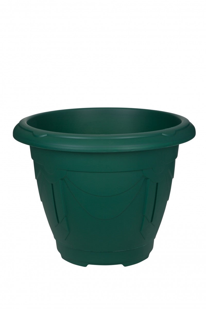Image - Whitefurze Round Venetian Planter, 43cm, Forest Green