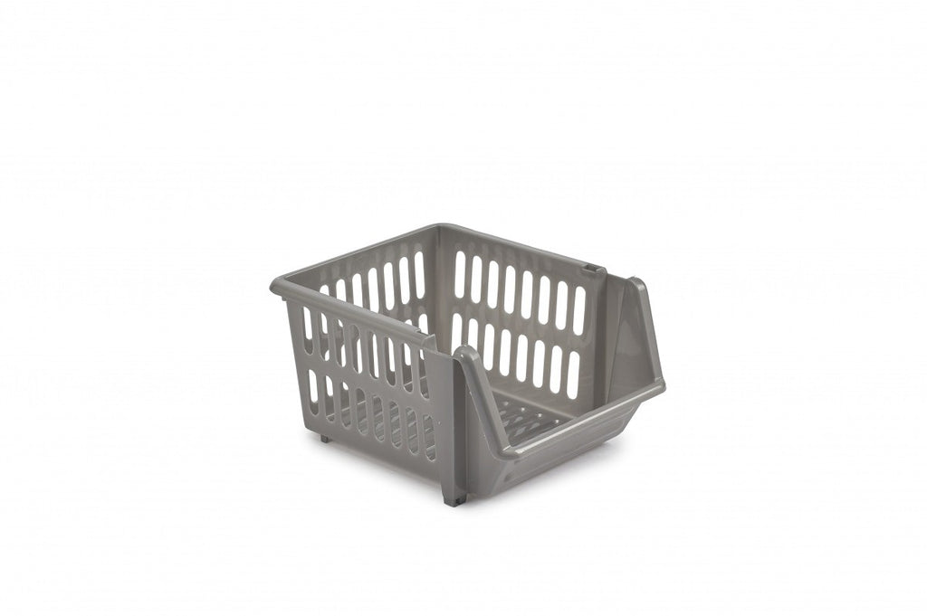 Image - Whitefurze Stacking Basket Set, 18cm, 3pcs, Silver