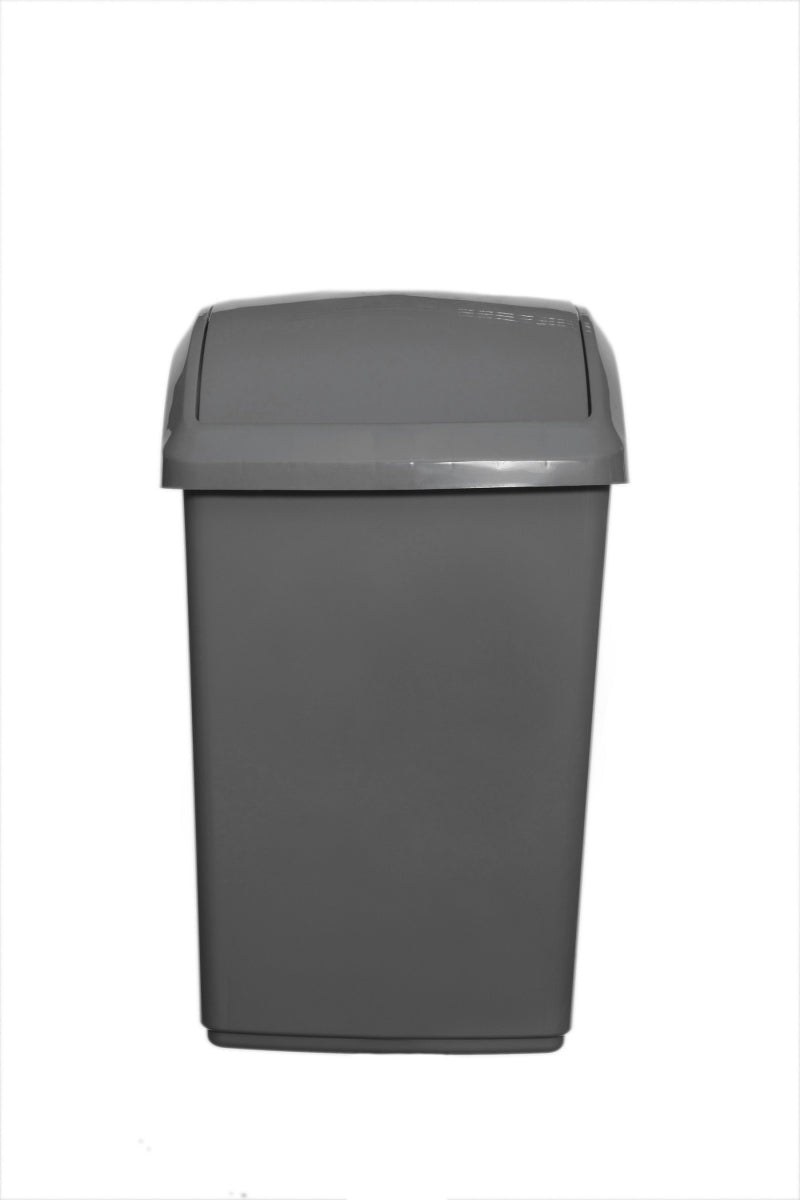Image - Whitefurze Swing Top Bin, 10L, Silver