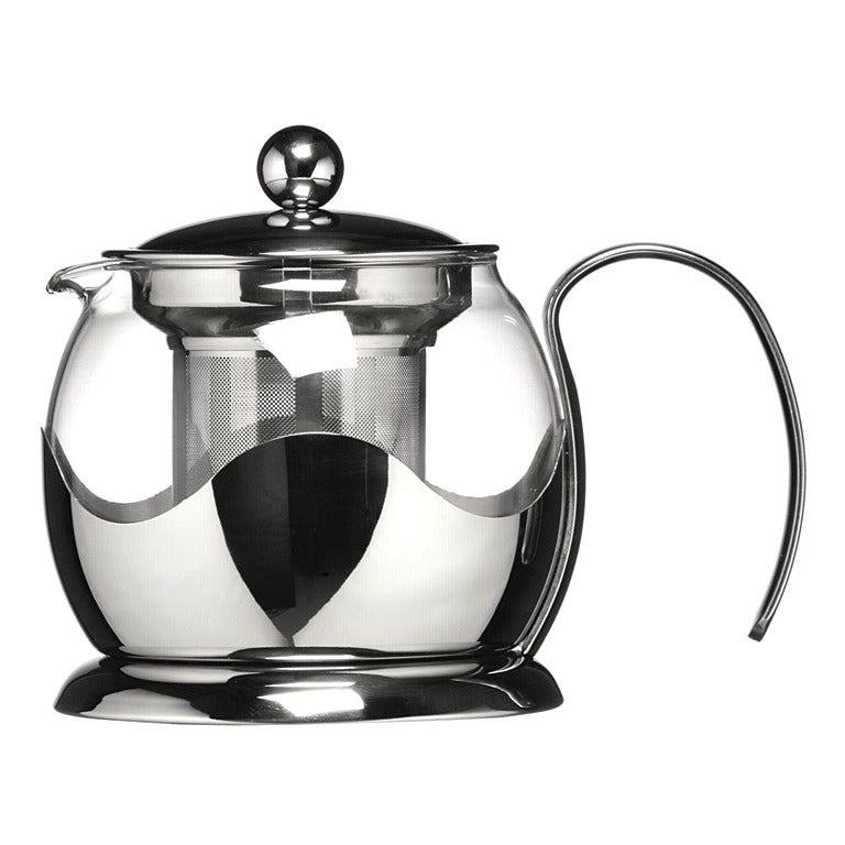 Image - Premier Housewares Stainless Steel/Glass Teapot, 750ml, Chrome