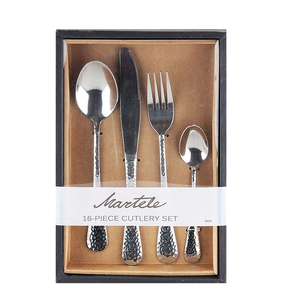 Image - Apollo Stainless Steel Martele Cutlery Set, 16pc