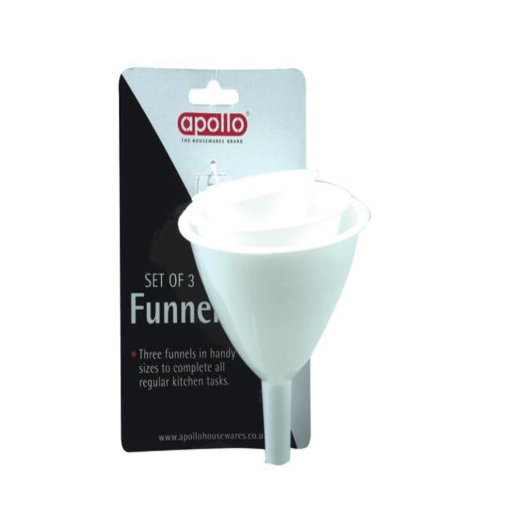 Image - Apollo Plastic Funnels, White, Set Of 3