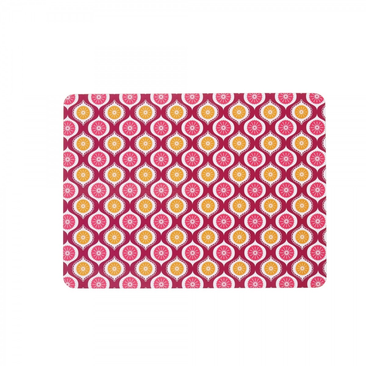 Image - KitchenCraft 'Geometric' Cork Back Laminated Placemats, Set of 4, Pink
