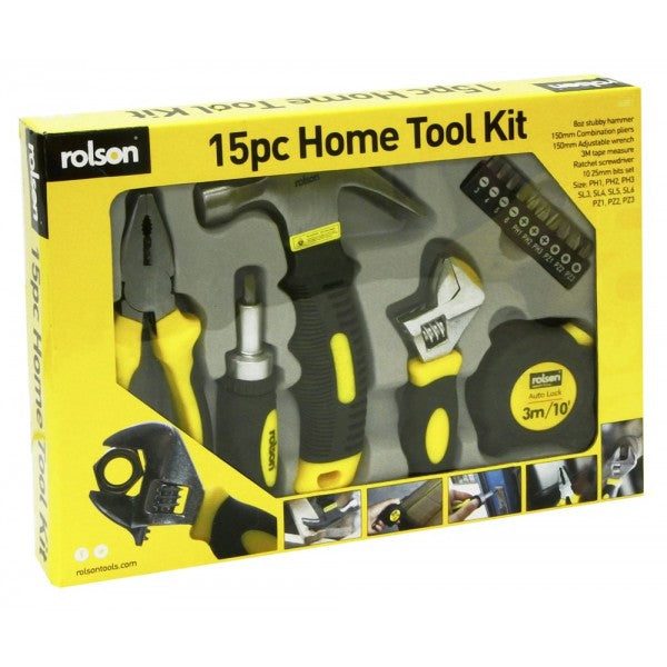 Image - Rolson 15pc Home Tool Set