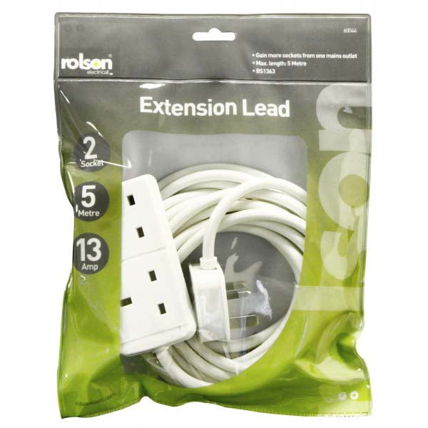 Image - Rolson Extension Lead, 2 Sockets, 5m