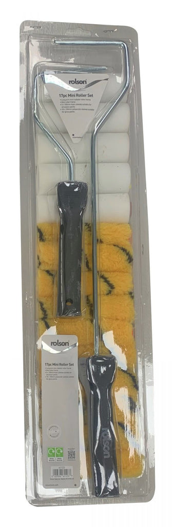 Image - Rolson 100mm (4 inch) Paint Roller & Brush Set - 17 Piece