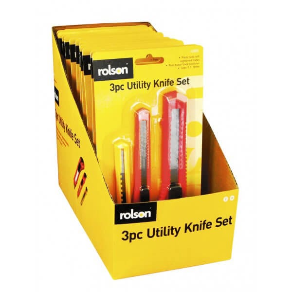 Image - Rolson 3pc Utility Knife Set