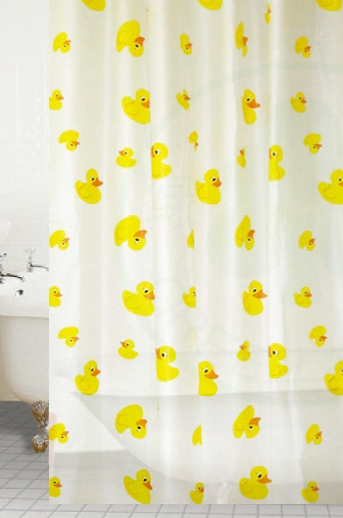 Image - Blue Canyon Duck Peva Shower Curtain, 180cm x 180cm, White