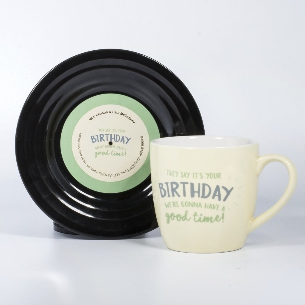 Image - Thumbs Up Lennon & McCartney Lyrical Birthday Mug and Saucer Set