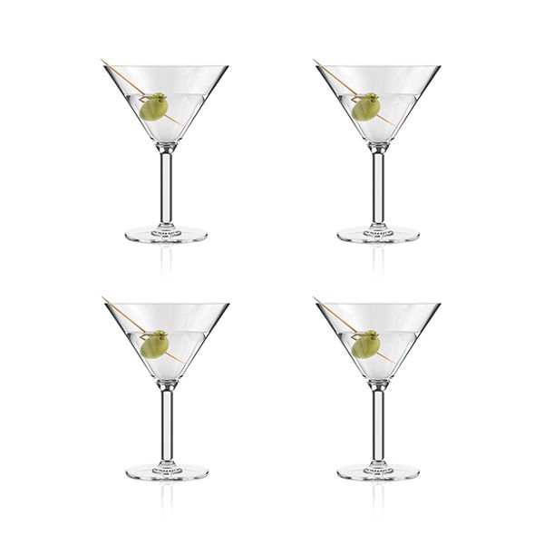 Image - Bodum OKTETT Durable Martini Glass Set, 4pc, 180ml, Transparent